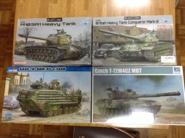 1/35 現用戦車セット２　M103A1、コンカラーなど４点