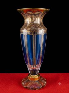 ボヘミアガラス ボヘミアングラス 金彩コバルトブルー フラワーベース 花瓶 花器 ボヘミア 花瓶 ブルーの値段と価格推移は？｜10件の売買データから