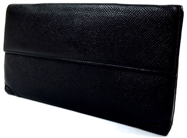 送料360円☆ブルガリ 二つ折り長財布 ブラック187C17