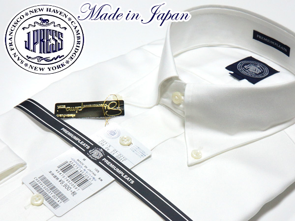 Jプレス【新品】形態安定 オックスフォード長袖BDシャツ 白41-84