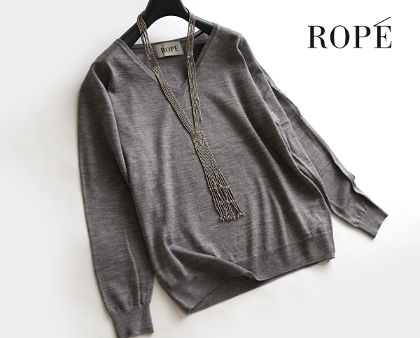 ROPE ロペ★ウールMIXハイゲージエレガンスニット/GY40★