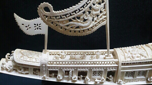 象牙 船 彫刻 おまけ付き 