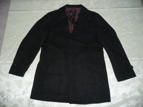 ■男性 コート 黒 TAKEO KIKUCHI タケオキクチ4号羊毛 グレイ■