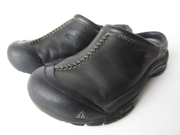 KEENキーン本革レザーセンターシームサンダル黒【24.5】/D100