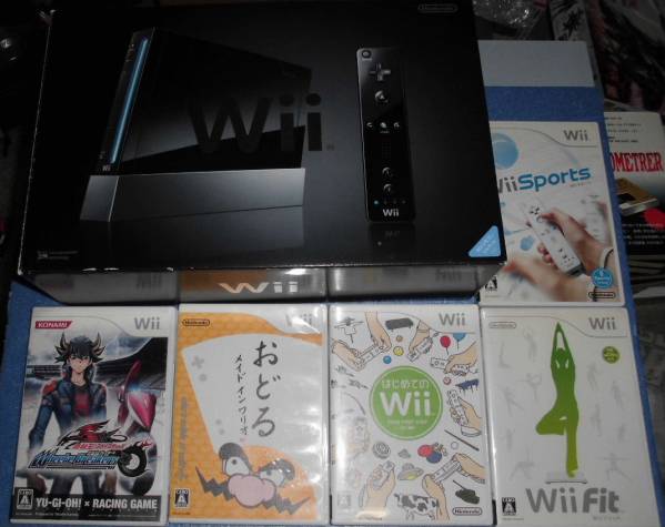 ★ソフト付き wii ブラック本体セット★