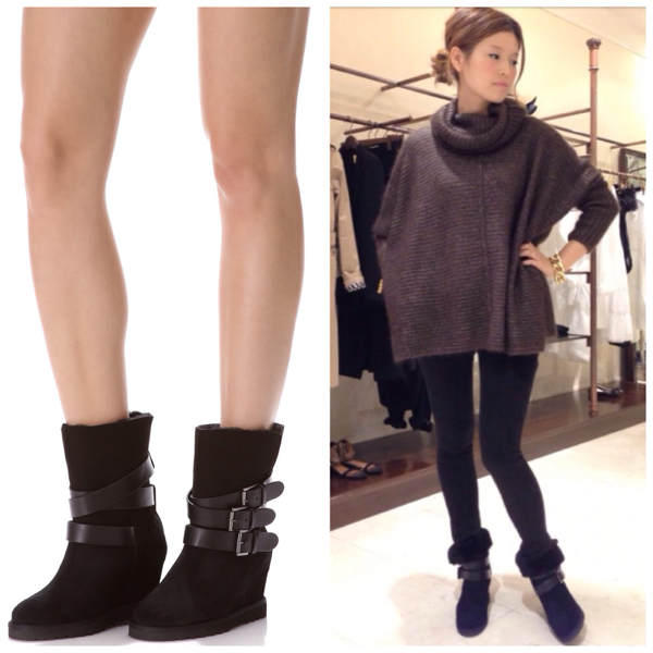 ドゥーズィエムクラス ASH ムートン ブーツ ウェッジ 39 24.5cm