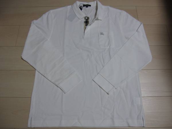 BURBERRY バーバリー☆新品！チェック入り長袖ポロシャツ 白 3L