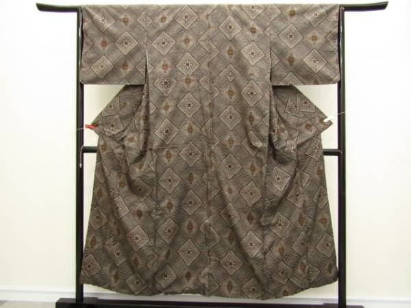 ka-2142　アンティーク本場泥大島龍郷着物