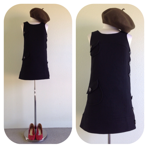 JILLSTUART60's風レトロモッズワンピ黒60年代スペースエイジPUNK