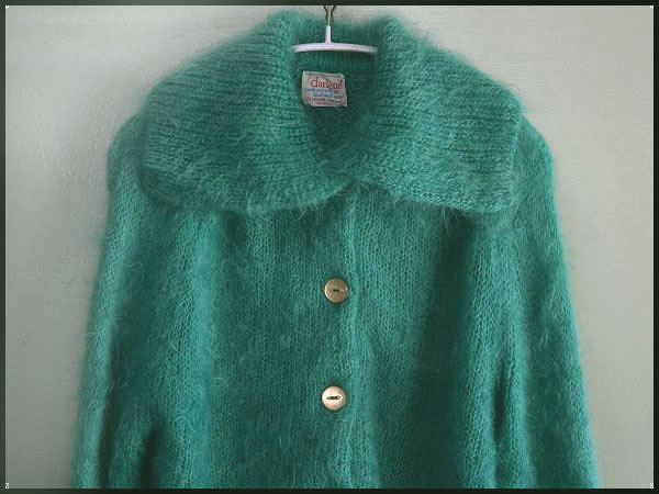 【M】 60's ヴィンテージ ロングモヘアニット カーディガン 古着