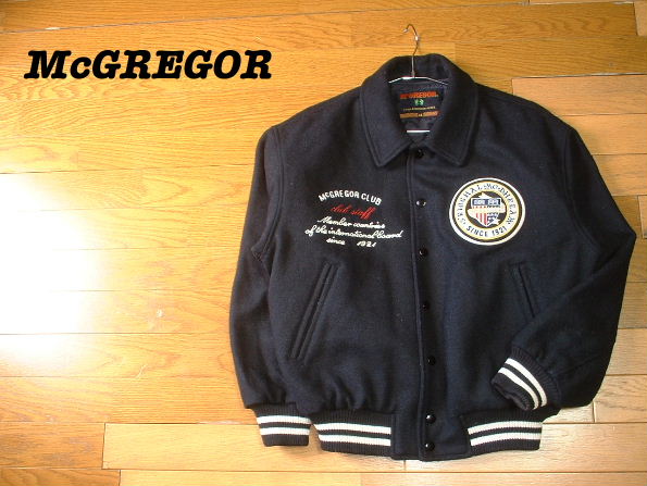 McGREGORブラック黒メルトン中綿スタジャンM マクレガーワッペン