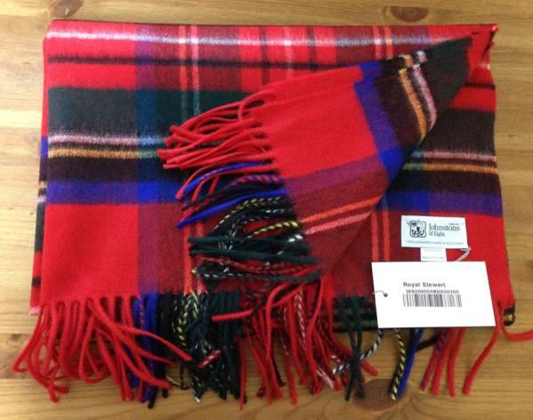 新品ジョンストンズ★カシミア大判ストールロイヤルスチュワート