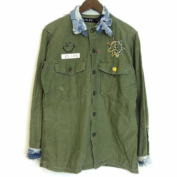 中古】GILET(ジレ) リメイクミリタリーシャツ-01 gilet ジレ リメイク 