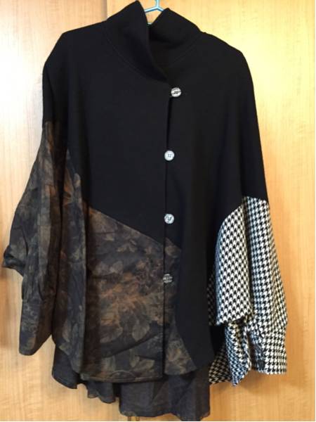 【美品】日本製orseilleポンチョ風コートフリーサイズM～LL