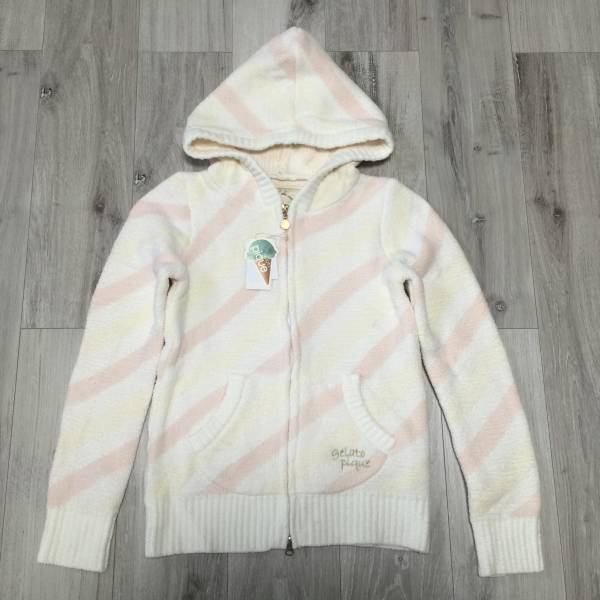 未使用◆ジェラートピケ◆バイアスボーダーパーカ