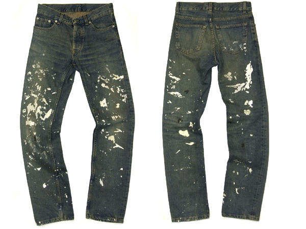 伊製 ヘルムートラング ユーズド加工 ペイントデニム W28 美品