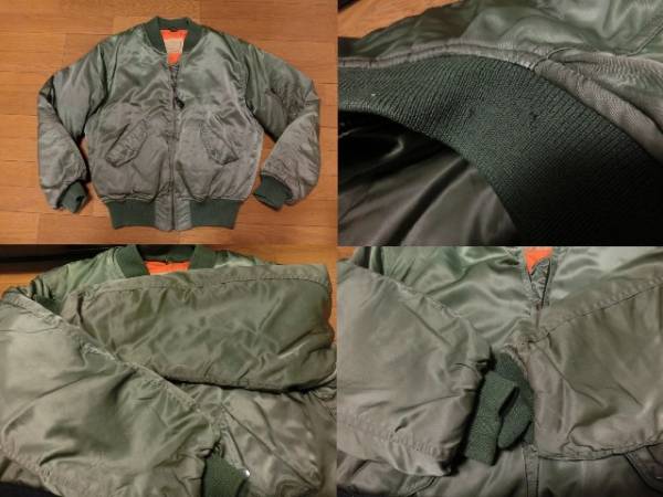 HOUSTONヒューストン刺繍付フライトジャケット検ビンテージMA-1