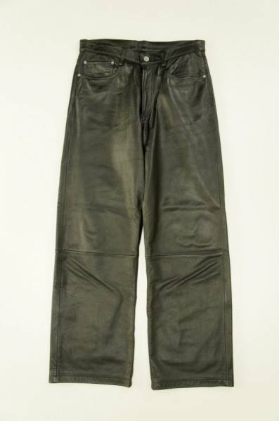 L7004/メンズティノラス*牛革*レザーパンツ*ブラック