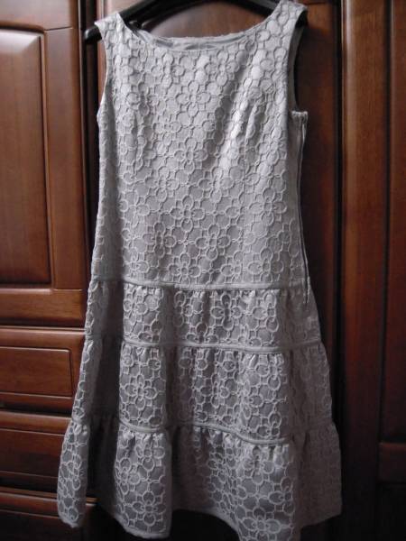 Rene☆ルネ☆フラワー☆ワンピース☆ライトグレー☆36☆新品☆