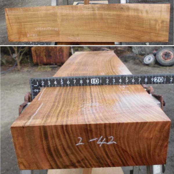 ★木杢屋　山桜　ヤマザクラ　少し縮み　厚48★2-42