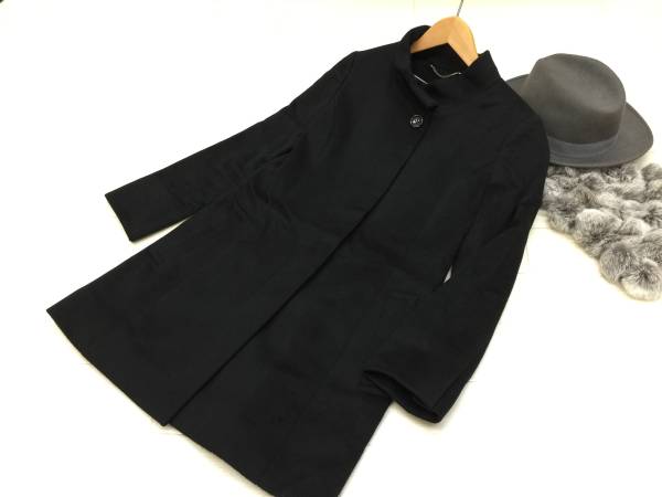 貴重サイズ◇23区◇最高級カシミヤ100%美ブラックロングコート 