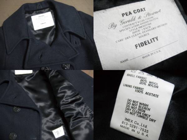 FIDELITY フィデリティ ピーコート ウールジャケット