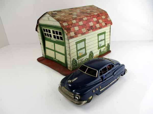 50年代　アルプス社製　ビュイック / Marx社製ガレージ　完動品