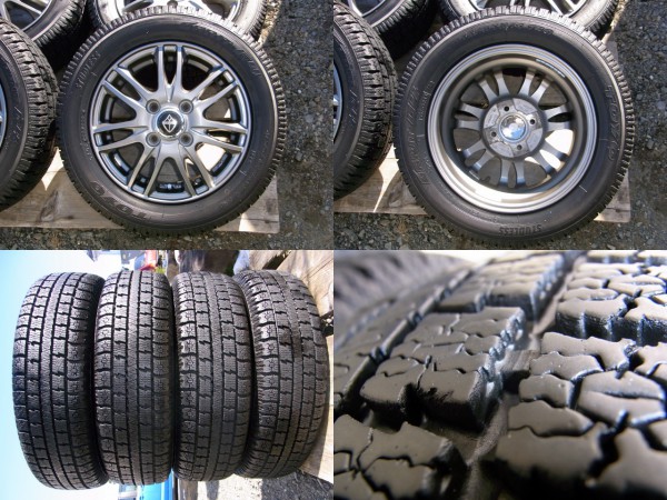 バリ山 TOYO 155/65R13 スタッドレス&アルミ ガンメタ 4本セット