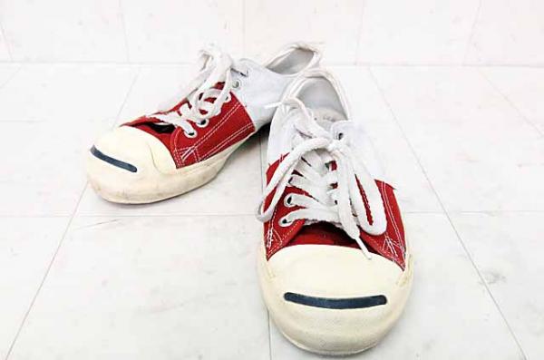 ミハラヤスヒロ キャンバス レザー スニーカー26レッド グレー●