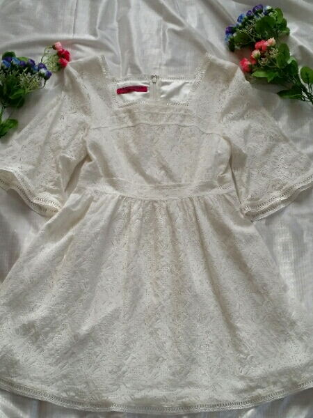 新同★ドーリーガール ANNA SUI 総レース美ライン ワンピース