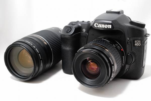 極上品☆Canonキャノン EOS 40D 純正超望遠Wレンズ☆バッグ付625