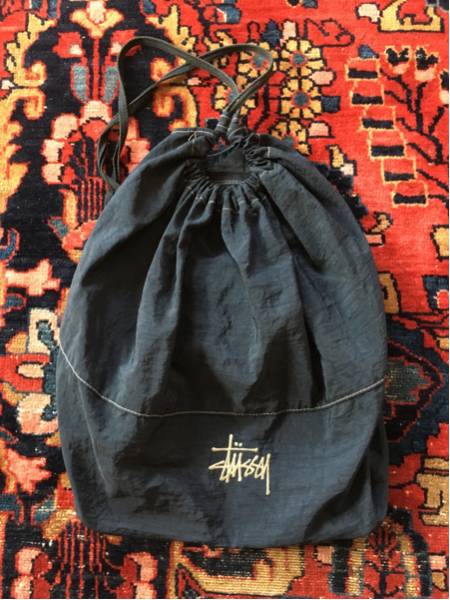 Stussy オールド 旧タグ 白タグ ナップザック リュック 刺繍 紺