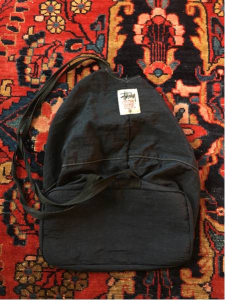 Stussy オールド 旧タグ 白タグ ナップザック リュック 刺繍 紺