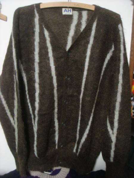アバハウスABAHOUSEモヘアWOOLウール カーディガン モヘヤ稲妻