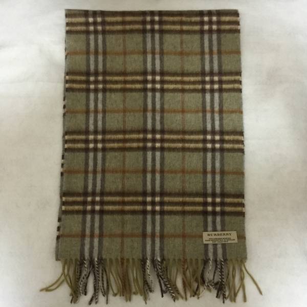 Burberry/バーバリーマフラー/美品/スコットランド製/チェック柄