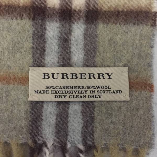 Burberry/バーバリーマフラー/美品/スコットランド製/チェック柄