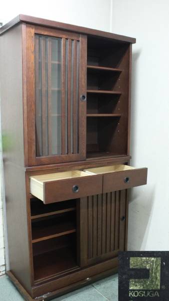 *スライド式*クラシックデザイン 食器棚 90×186*コスガ製*