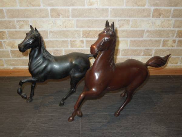 ☆ブロンズ　銅器 馬の置物/午/ウマ/オブジェ　2点☆