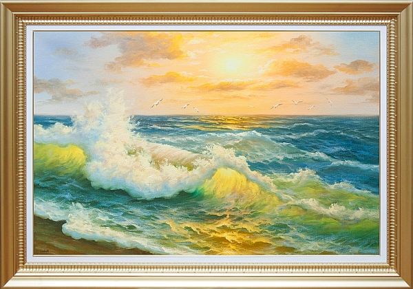 ★真筆保証★圧巻の表現力! Canbell 30号トワイライトオーシャン