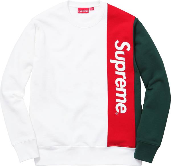 supreme 16ss panelled crewneck スウェット 白 希少XLクルーネ