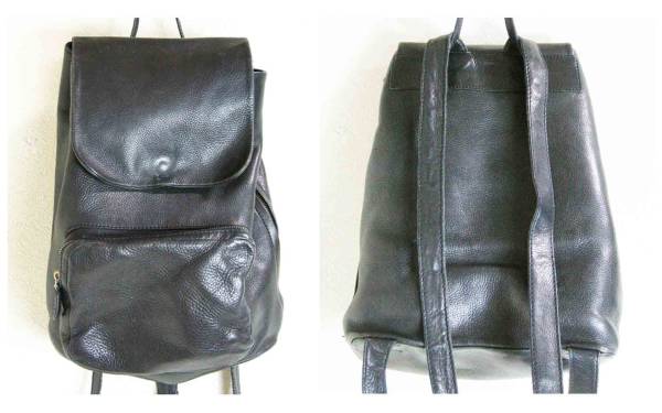 ■furohi HIROFU【ヒロフ】黒 革 レザー リュック バッグ 交渉可
