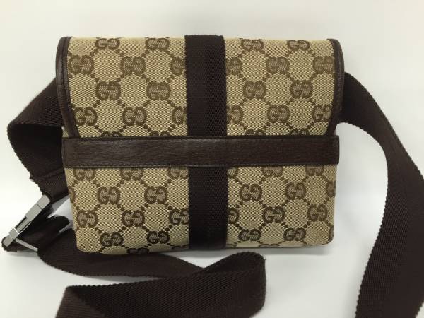 1円☆【グッチ】GUCCI ウエストポーチ GGキャンパス 茶系 1円☆【グッチ】GUCCI ウエストポーチ GGキャンパス 茶系