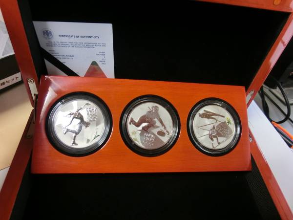 金貨 ソチの冬季オリンピック記念コイン3枚入り ロシア ソチ2014冬季
