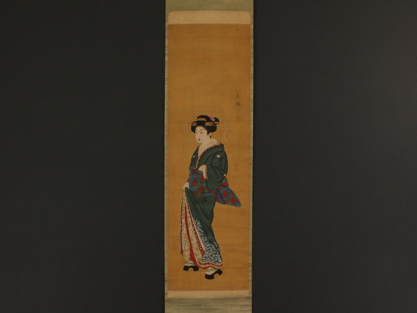 伝来】z8356〈吉原真龍〉肉筆浮世絵美人図 江戸時代 大分の人 | 国東