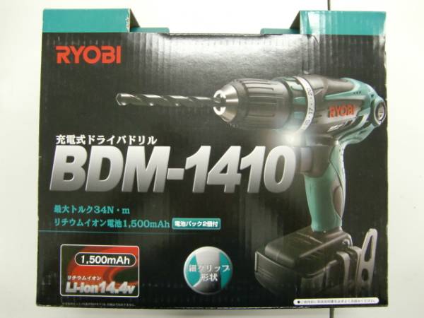 未使用品：ＲＹＯＢＩ 充電式ドライバドリル BDM-1410