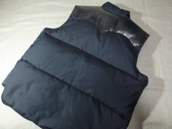 シュガーケーン　馬革ヨーク切替しダウンベスト・黒Ｌ