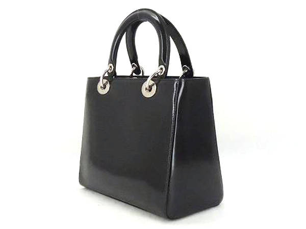 1円 美品 レディディオール 2WAY エナメル ハンドバッグ BK694