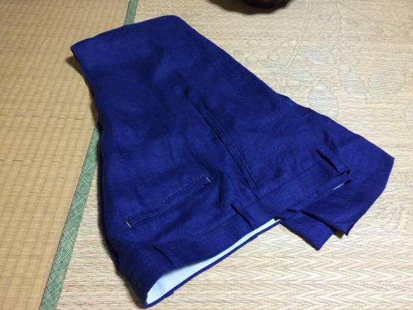 ザラ　リネン　青　パンツ　w30　新古
