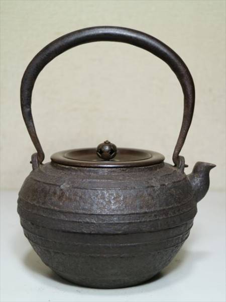 1*0様 時代 日の丸 鉄瓶 茶道具 煎茶道具 ③◇輪線丸形鉄瓶 ◇煎茶道具 旧家から～◇ 【公式通販】