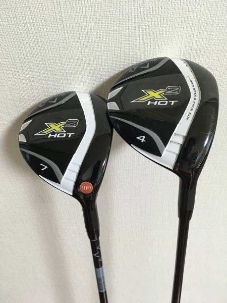 キャロウェイ フェアウェイウッド X2 HOT 7W.4W ２本セット中古